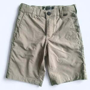 Boys Hurley shorts, khaki tan, size 8, adjustable waist, EUC
